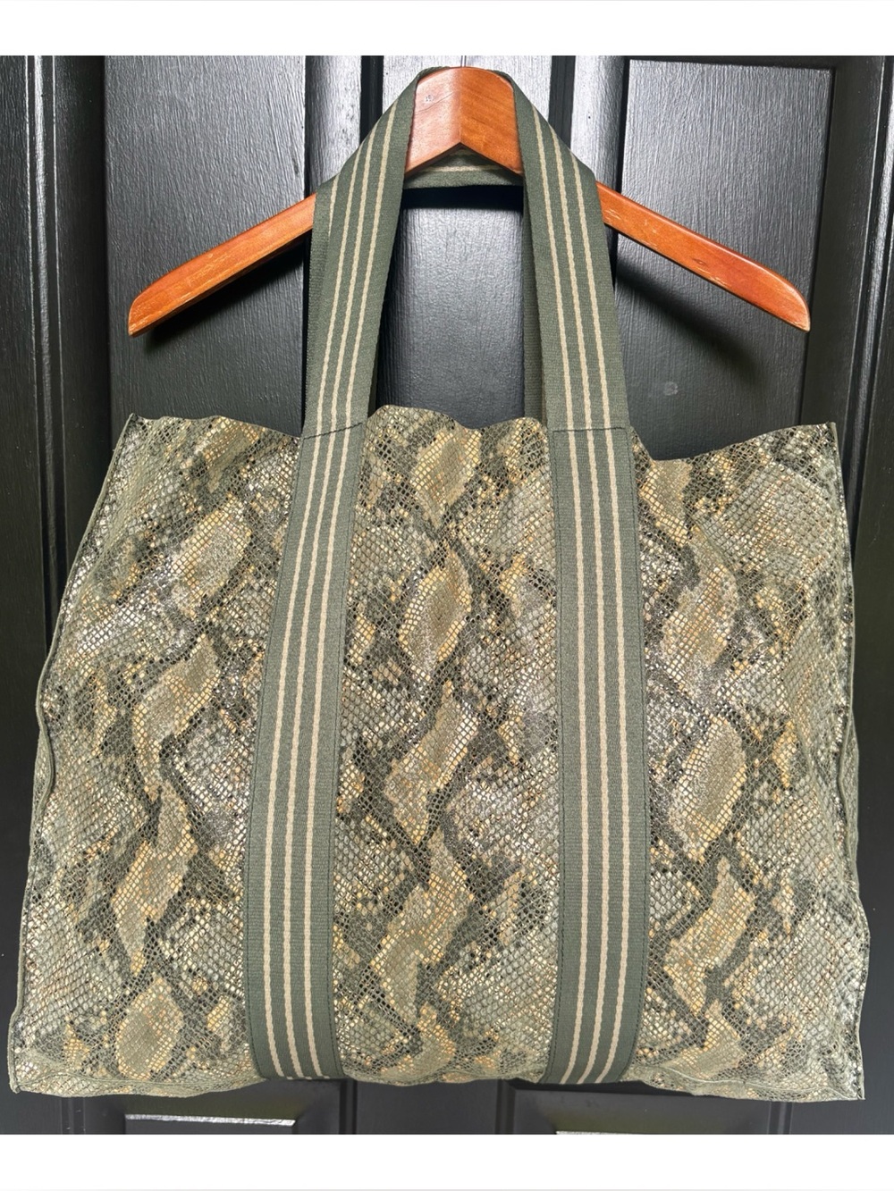 NWOT Anthropologie Snake Printed Leather Tote & Wallet